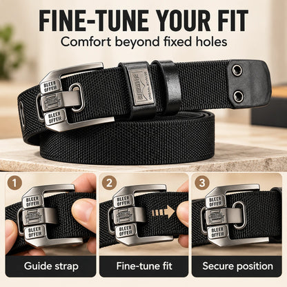 Holeless Stretch Belt with Square Metal Buckle