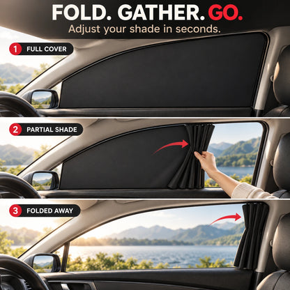 Magnetic Car Side Window Curtains – 4-Piece Front & Rear Privacy Sunshade Set
