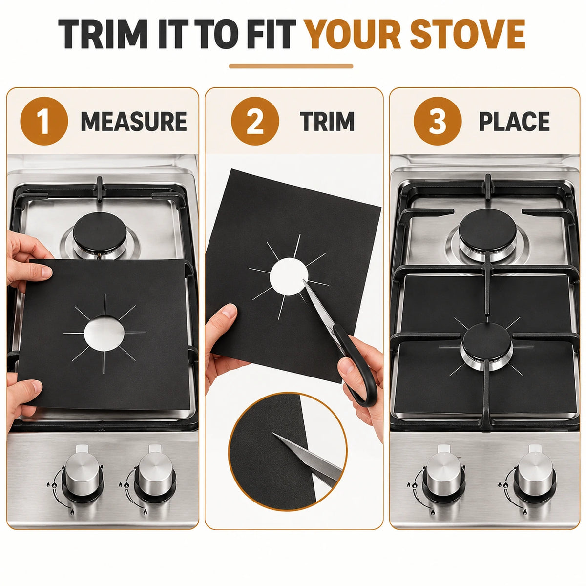 🥘 Reusable Gas Stove Burner Liners♻️ (Set of 4)