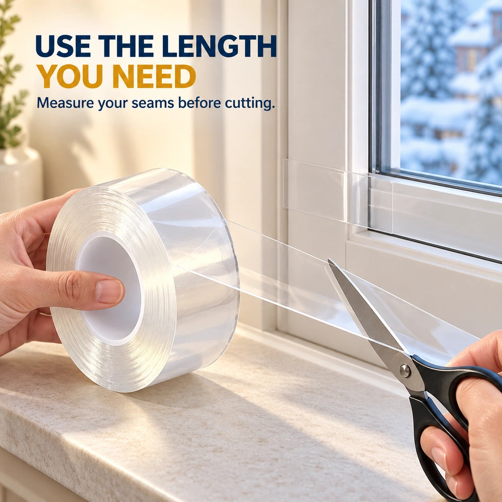 💨 Draft Stopper Clear Seal Tape – Keep Cold Air Out & Lower Energy Bills 🥶💡
