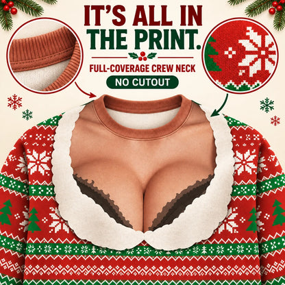 Humorous 3D-Illusion Ugly Christmas Sweatshirt