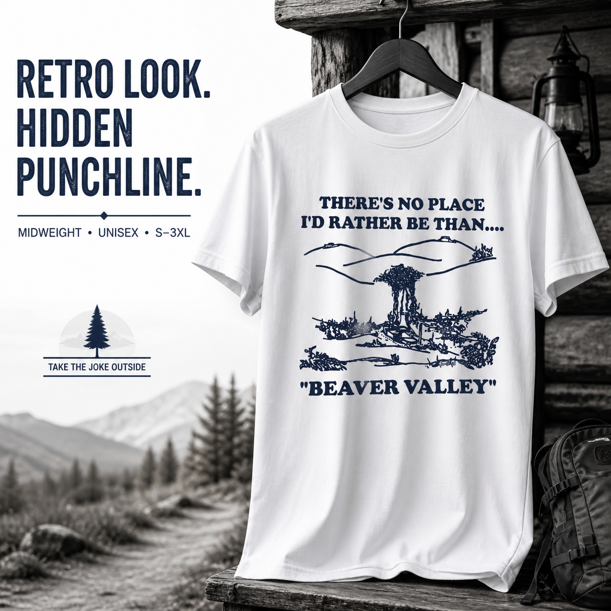 Beaver Valley Vintage Graphic T-Shirt – Retro Outdoor Humor Unisex Tee