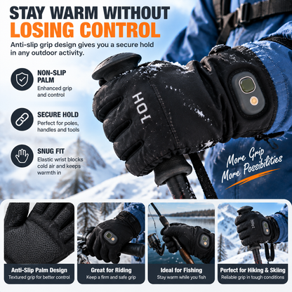 🔥 49%OFF Today | Rechargeable Heated Gloves – Touchscreen Winter Gloves with Adjustable Heat for Skiing, Hiking & Outdoor Use