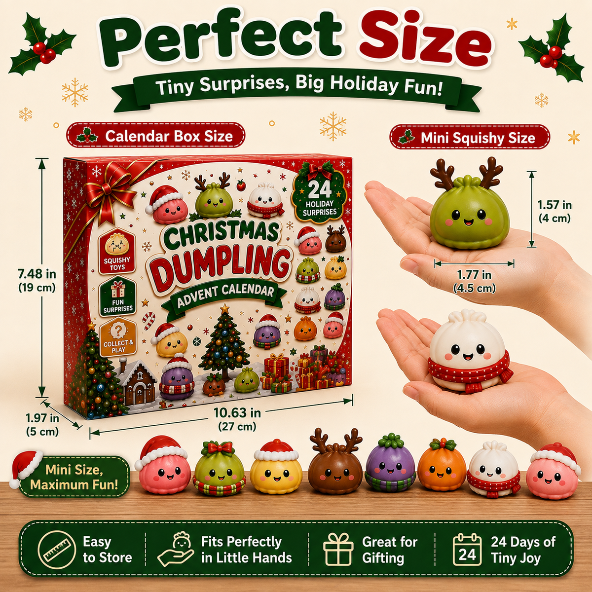 🎅 Cute Christmas Advent Calendar: 24 Days of Squishy Dumplings 🥟