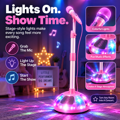 🎤 Kids Light-Up Karaoke Microphone Stand – Sing, Play & Perform