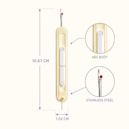 2-in-1 Needle Threader & Retractable Seam Ripper Tool