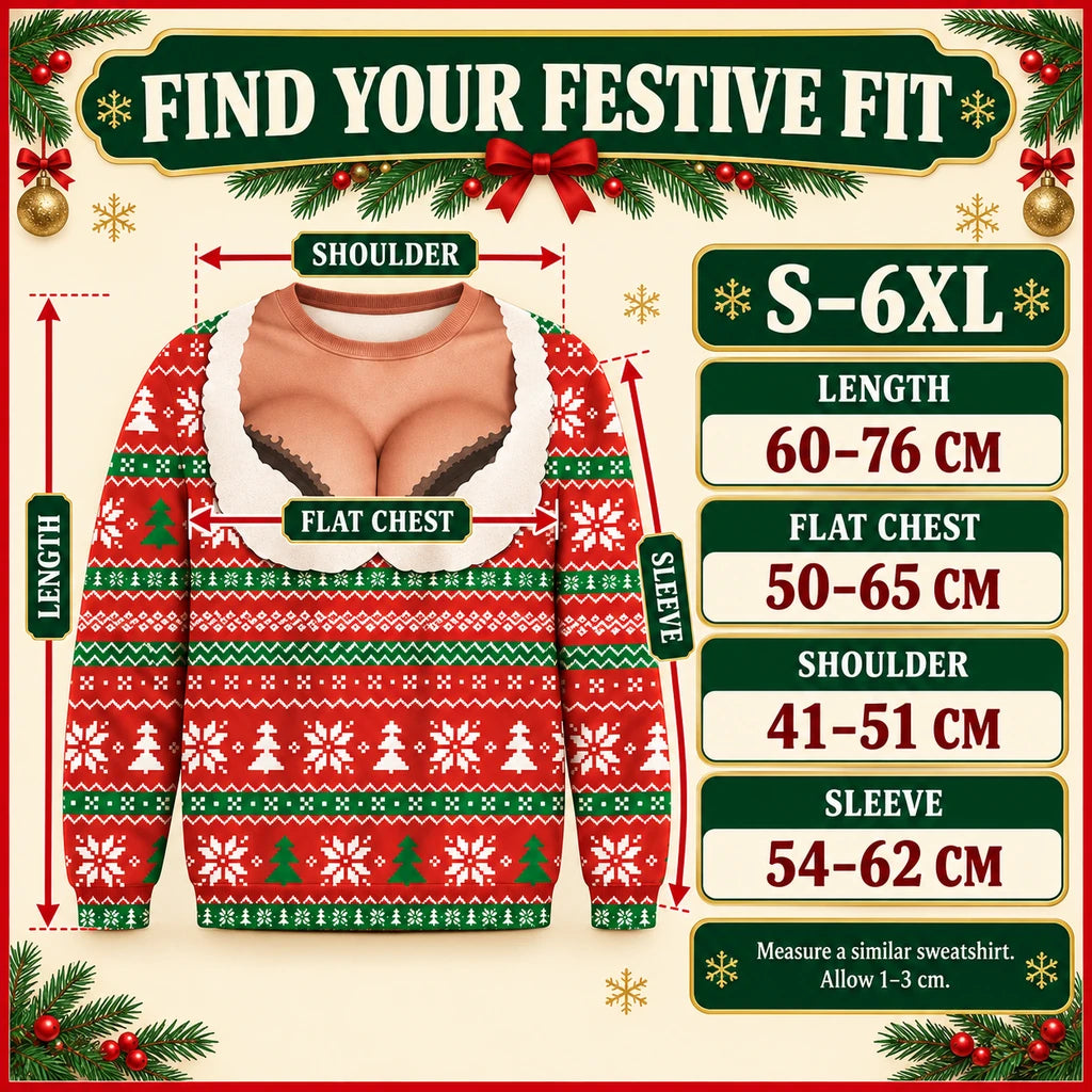 Humorous 3D-Illusion Ugly Christmas Sweatshirt