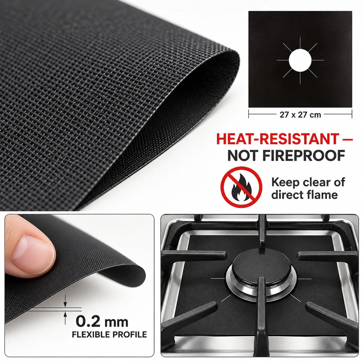 🥘 Reusable Gas Stove Burner Liners♻️ (Set of 4)
