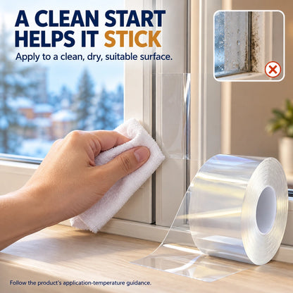 💨 Draft Stopper Clear Seal Tape – Keep Cold Air Out & Lower Energy Bills 🥶💡