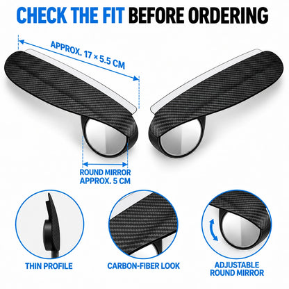 Car Rearview Mirror Rain Visor with Adjustable Blind Spot Mirror