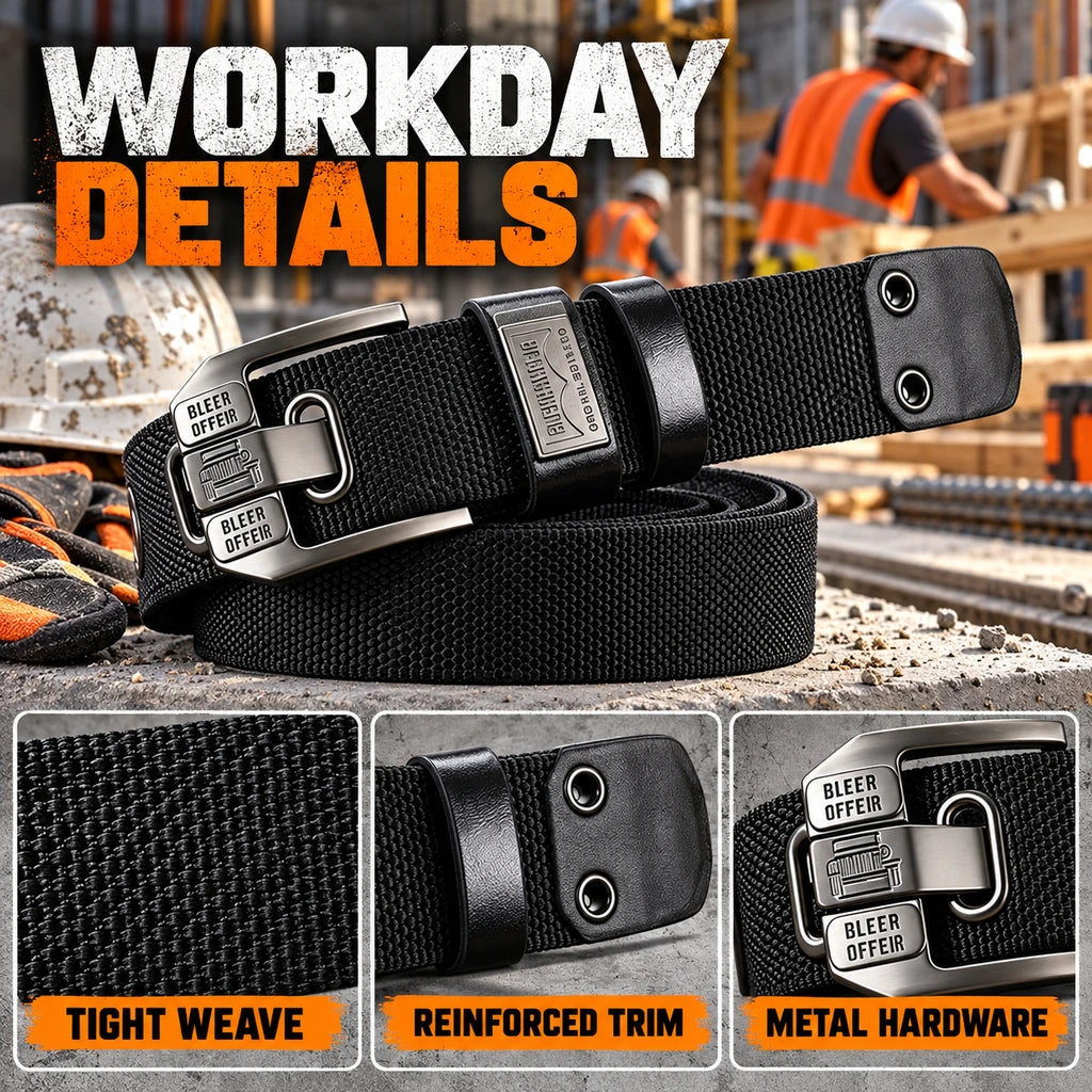 Holeless Stretch Belt with Square Metal Buckle