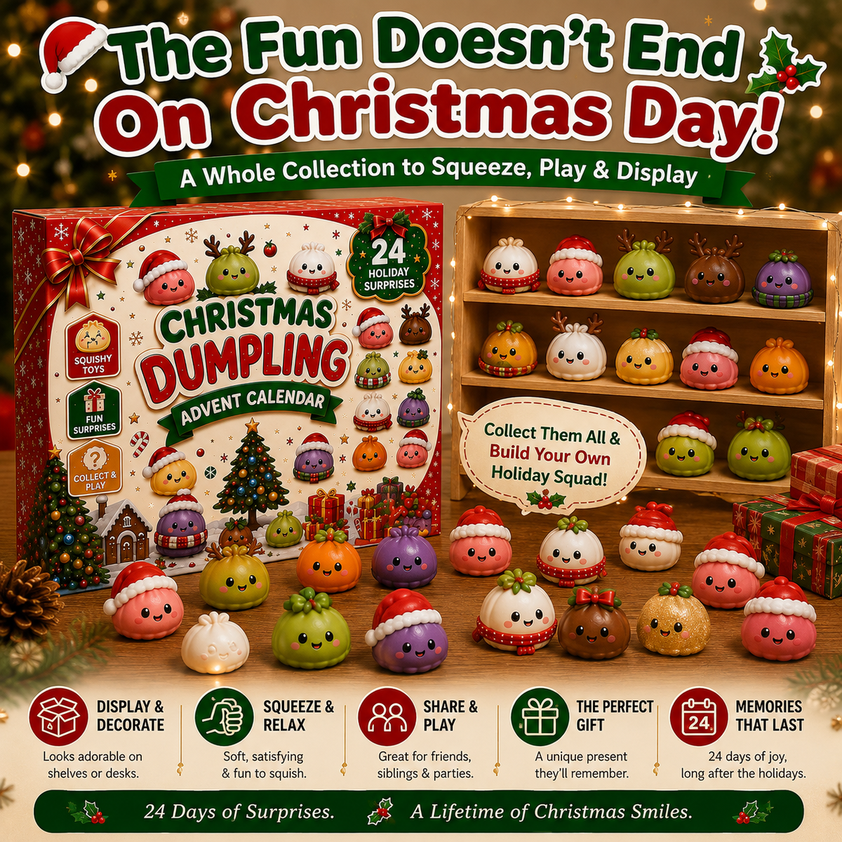 🎅 Cute Christmas Advent Calendar: 24 Days of Squishy Dumplings 🥟
