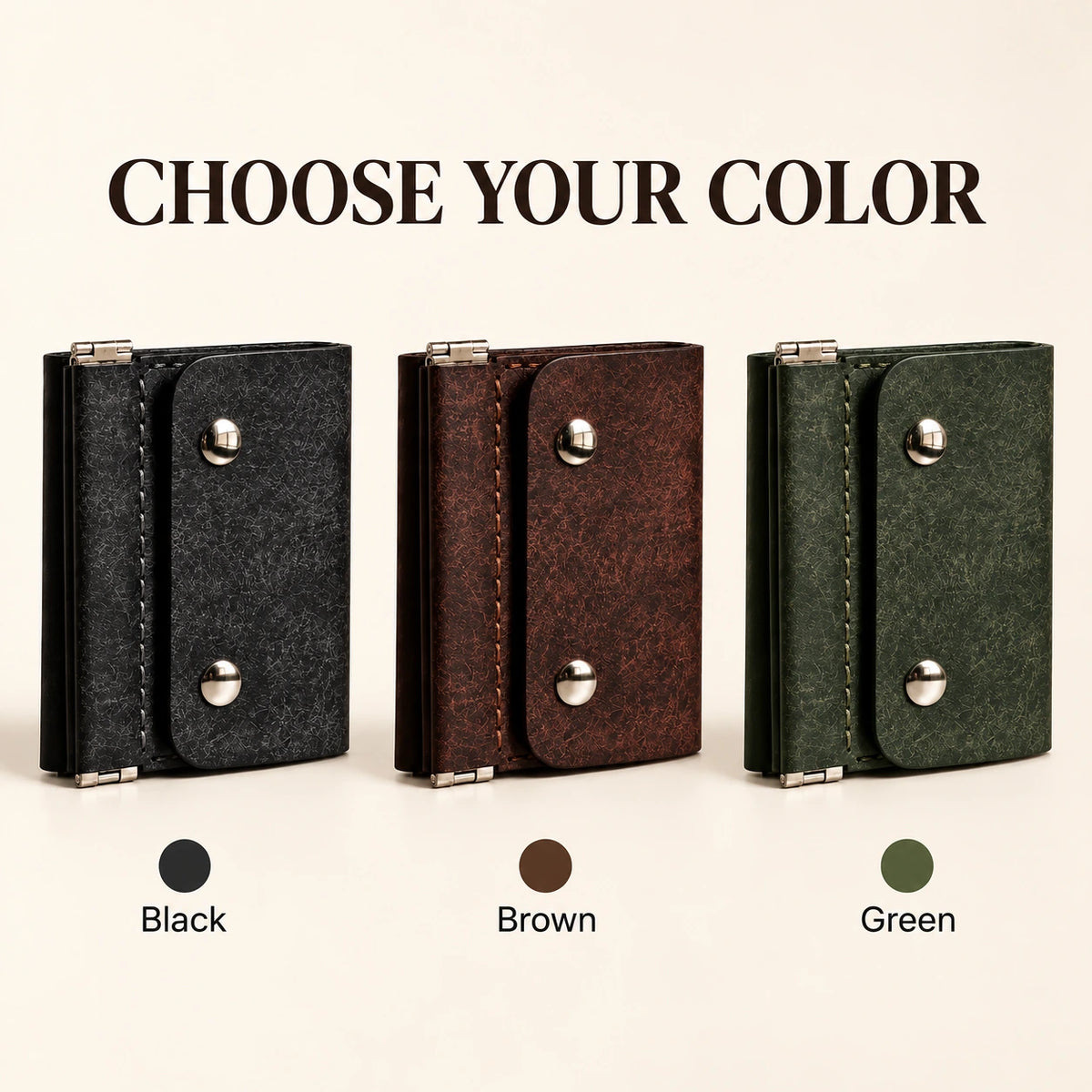Vintage Compact Trifold Wallet with Quick-Access Coin Pocket