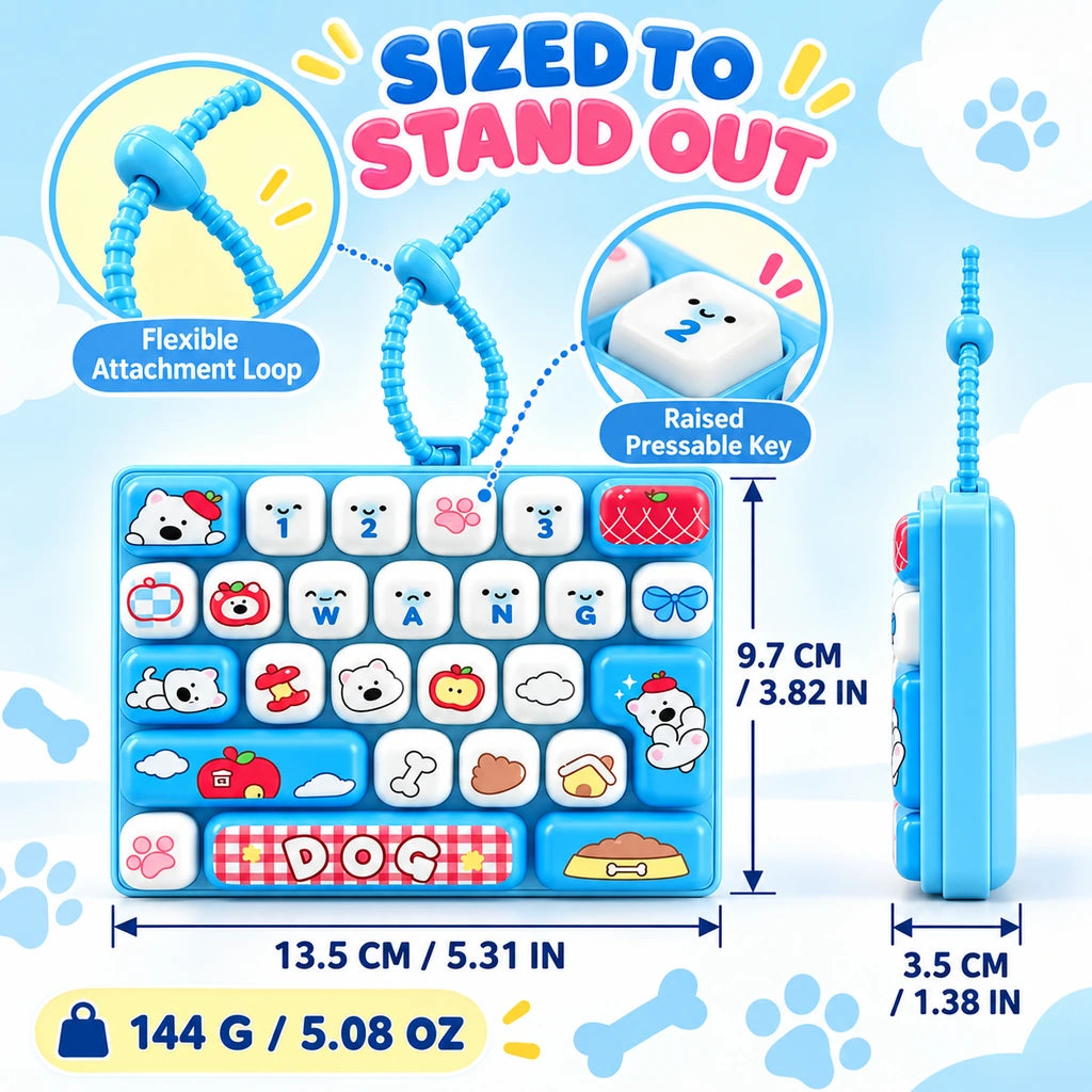 26-Key Mini Fidget Keyboard Keychain