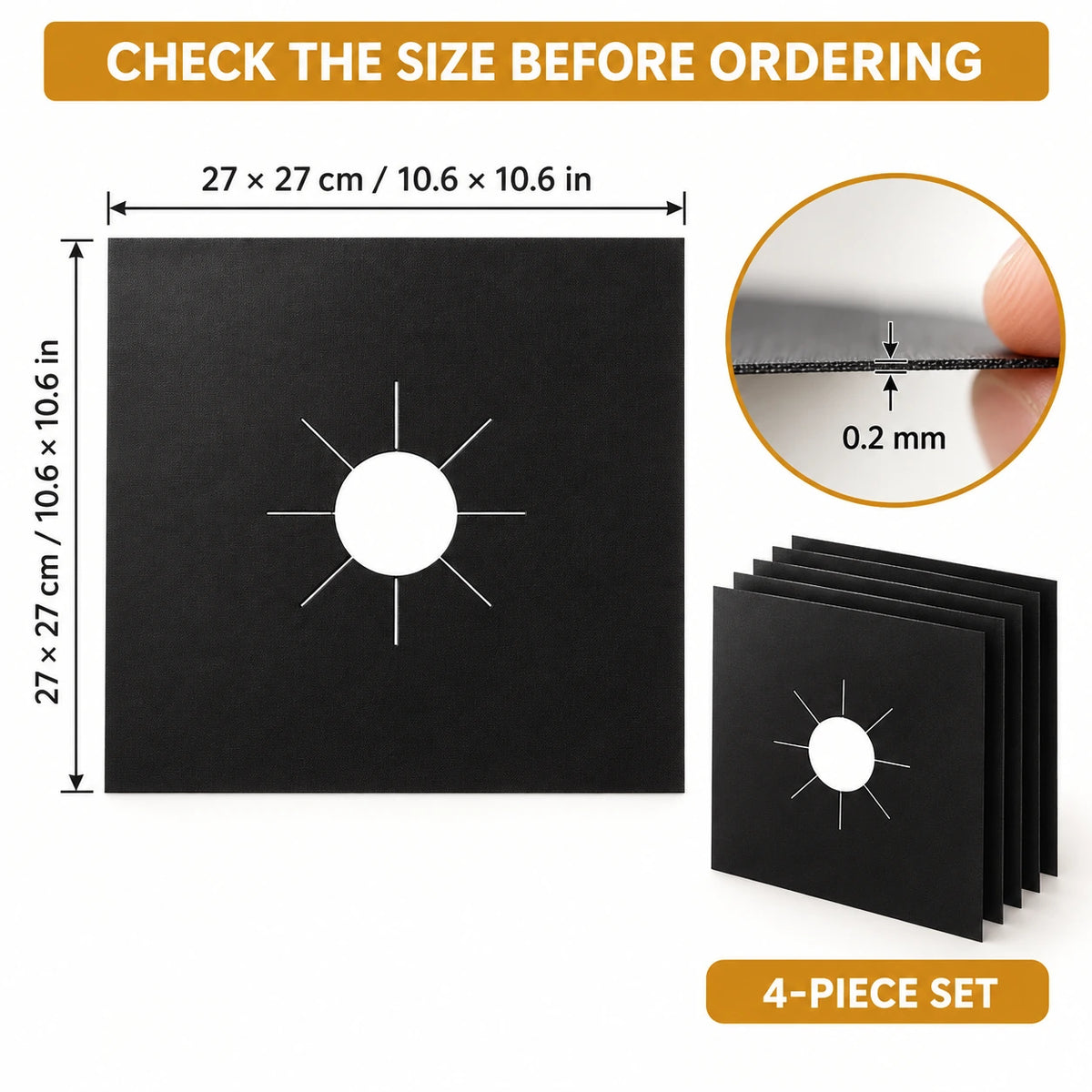🥘 Reusable Gas Stove Burner Liners♻️ (Set of 4)