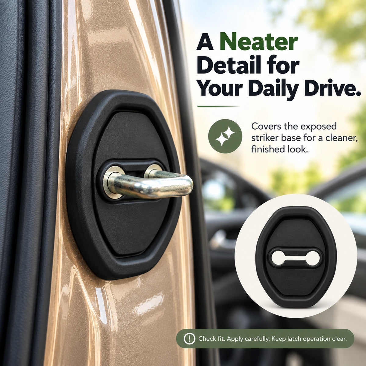 Car Door Striker Protector Covers — Self-Adhesive Silicone Guards