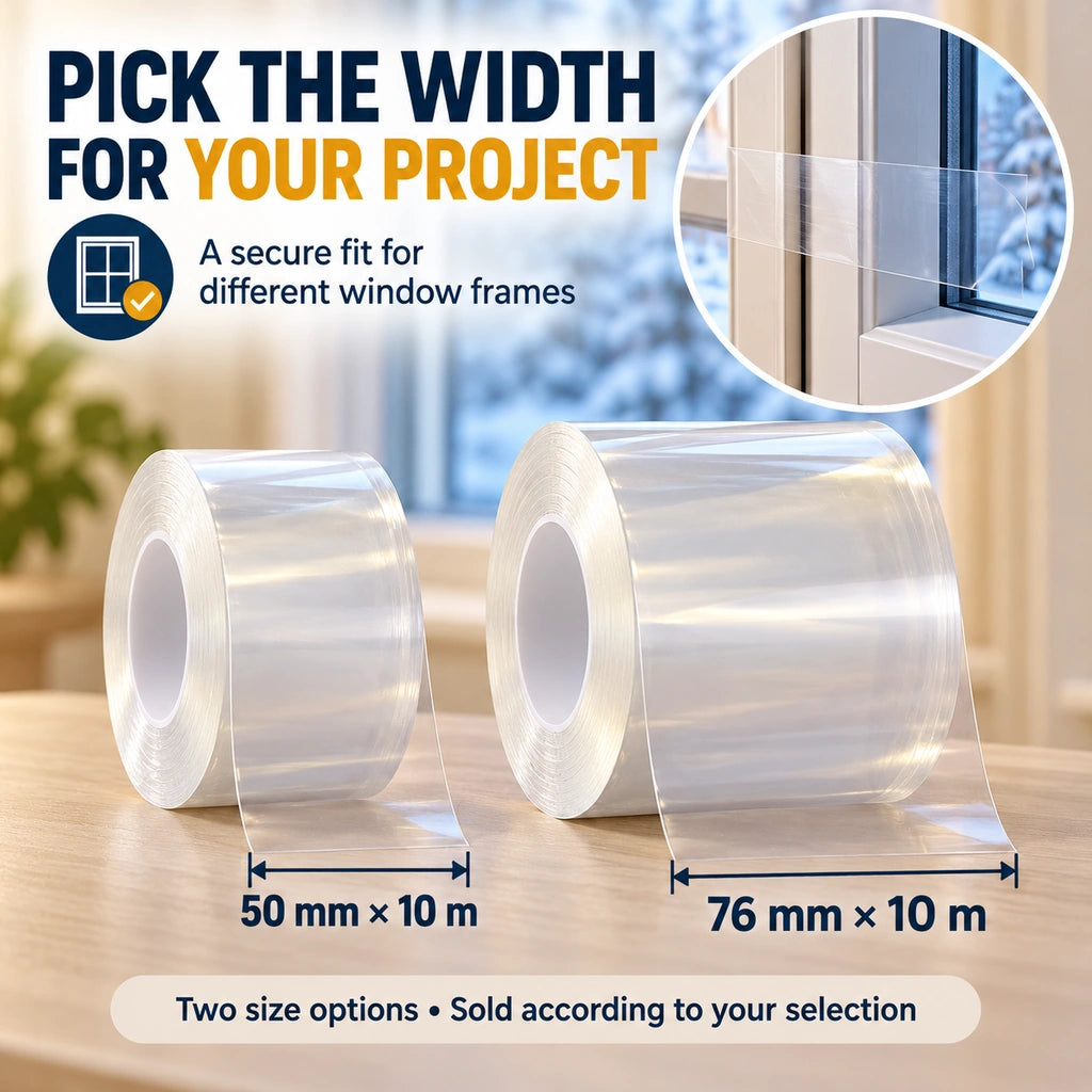 💨 Draft Stopper Clear Seal Tape – Keep Cold Air Out & Lower Energy Bills 🥶💡