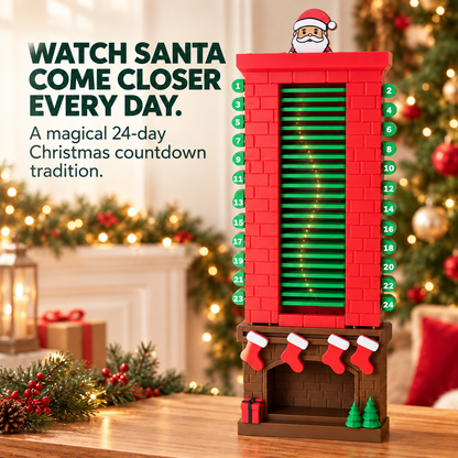 🎄 Wooden Santa Chimney Countdown Calendar & Gift