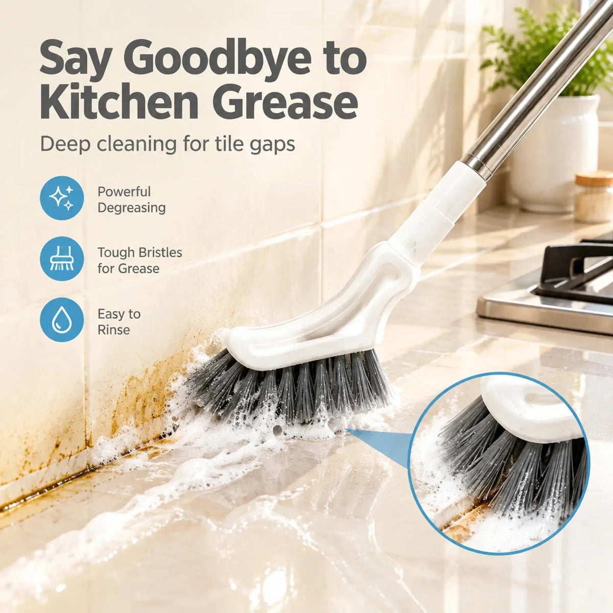 🧼 Reach Further, Clean Deeper | Telescopic Crevice Brush