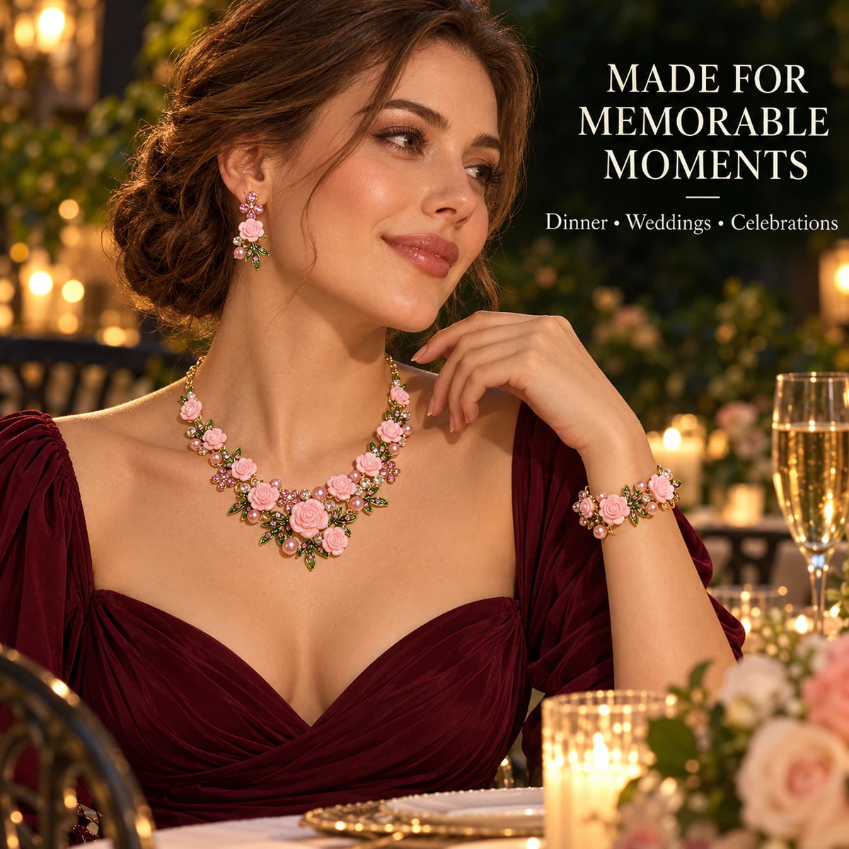Vintage Rose Garden Pearl & Crystal Jewelry Collection