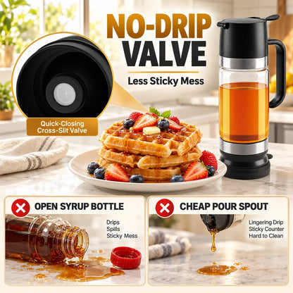 300 mL Press-to-Pour Honey & Syrup Glass Dispenser