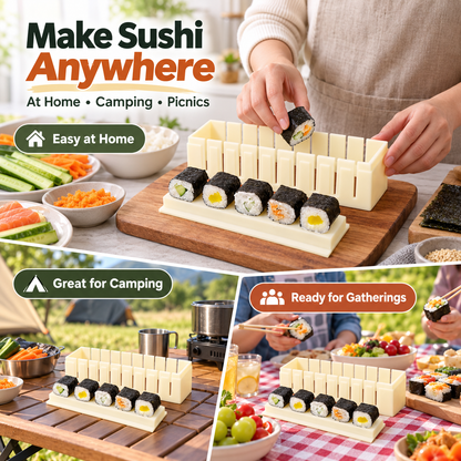 DIY Sushi Maker Kit - Quick 9-Piece Mold & Easy Cutter Tool 🍣