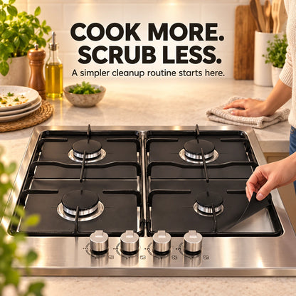 🥘 Reusable Gas Stove Burner Liners♻️ (Set of 4)