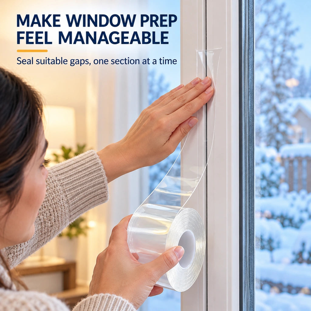 💨 Draft Stopper Clear Seal Tape – Keep Cold Air Out & Lower Energy Bills 🥶💡