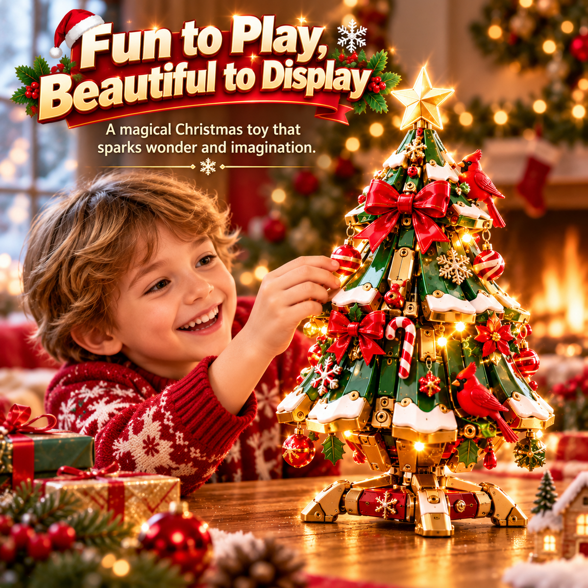 🔥 Egg-to-Christmas Tree Magical Transforming Toy🎄– Cardinal Christmas Tree Holiday Gift 🎁