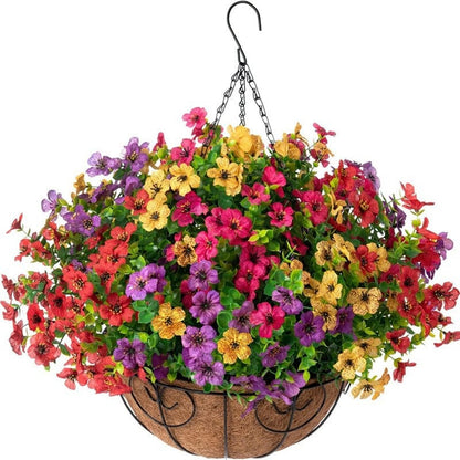 🔥Artificial Hanging Flower Basket🌸No Watering, No Wilting💧Everlasting Beauty for Your Home