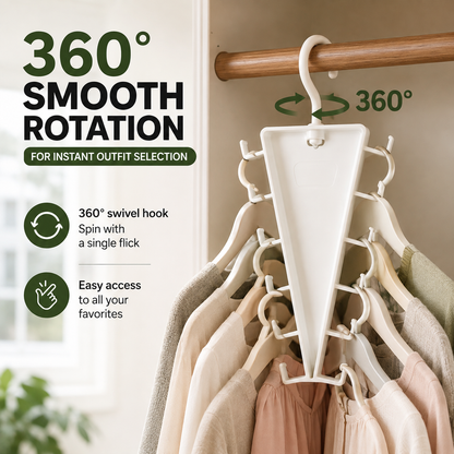 360° Rotating V-Shaped 12-Hook Space-Saving Closet Hanger 🧥✨