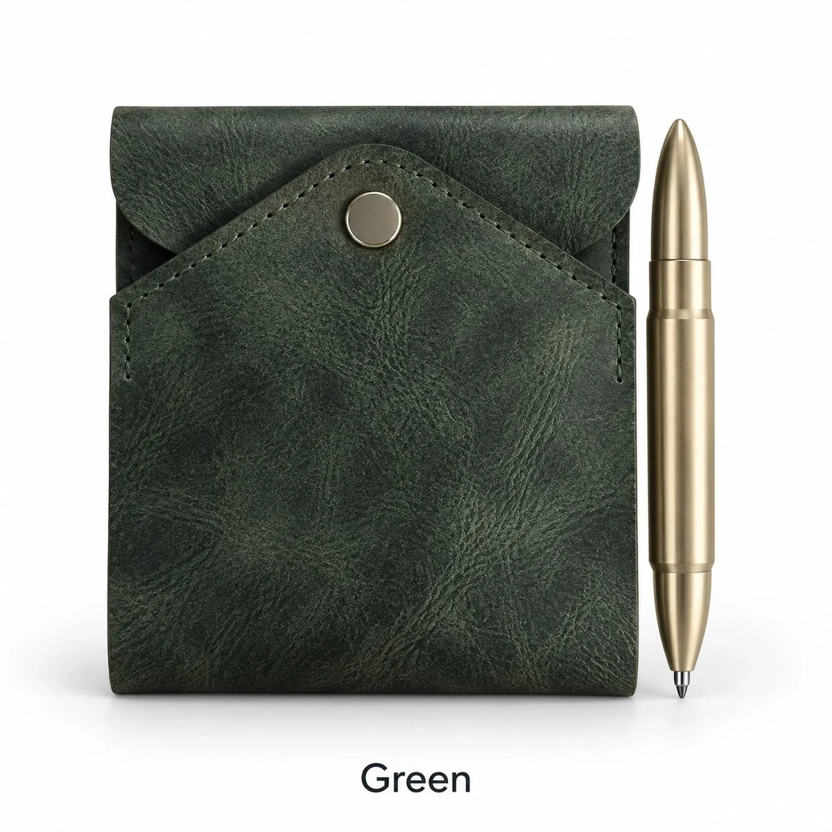 Vintage Leather Wallet with Pen Holder | Compact EDC |  Free A Pen