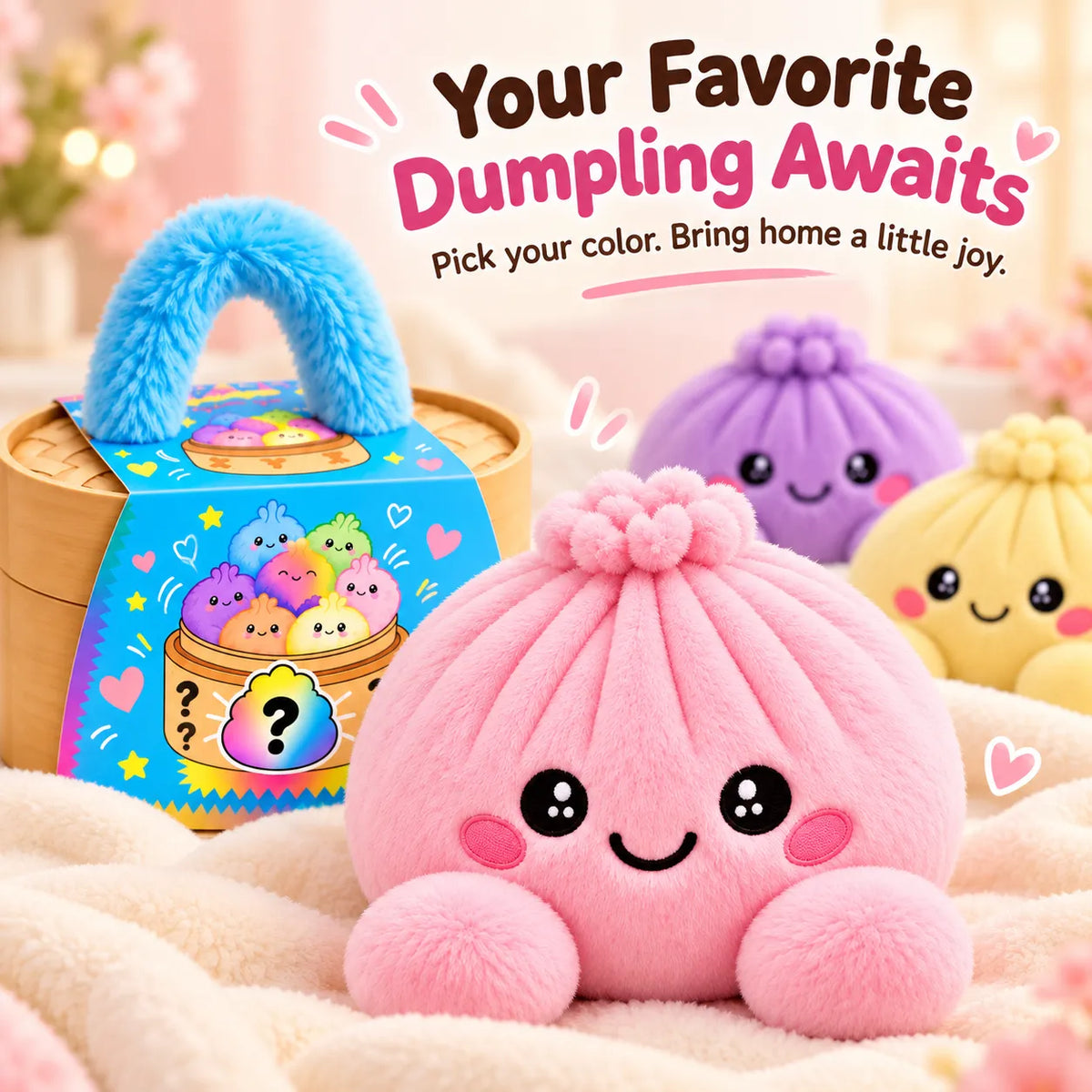 🥟 Rainbow Dumpling Plush Blind Box 🌈 – Cute Mystery Stuffed Toy