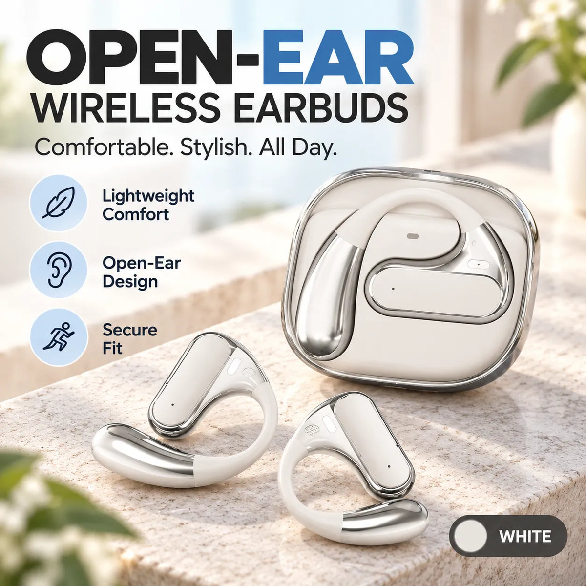 🎧 AC320 Open-Ear Wireless Earbuds – Bluetooth 5.4 Sports Headphones | Comfortable & Secure Fit ✨