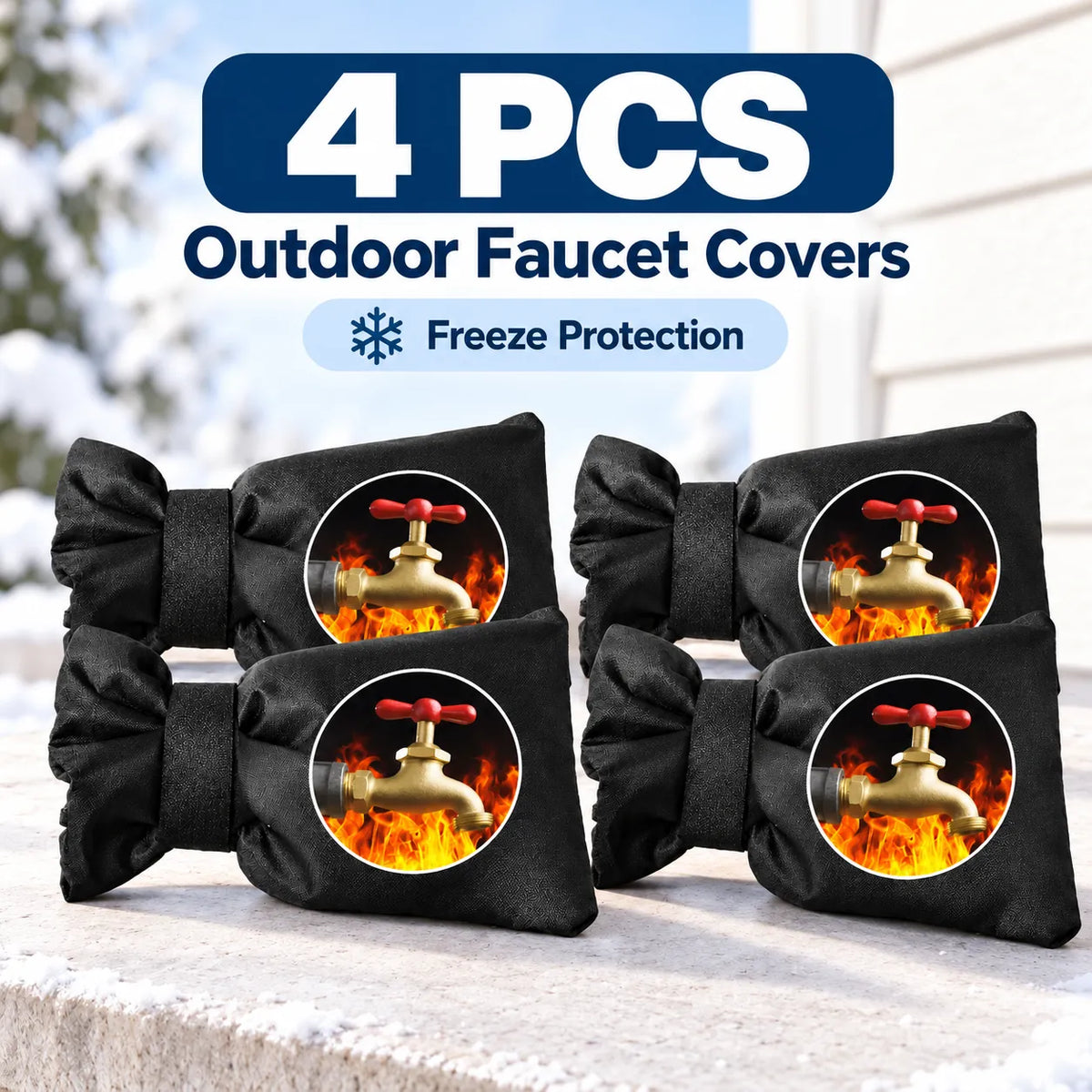 ❄️ Winter Outdoor Faucet Covers – Insulated Freeze Protection 🛡️