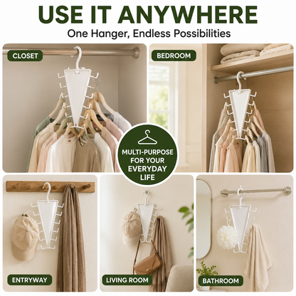 360° Rotating V-Shaped 12-Hook Space-Saving Closet Hanger 🧥✨