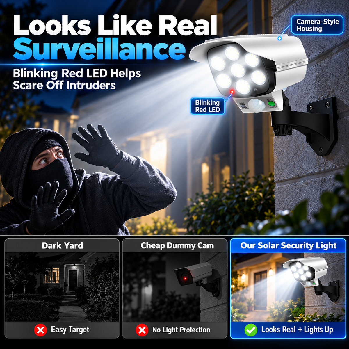 Wireless Solar Simulated Camera Security Light 📹