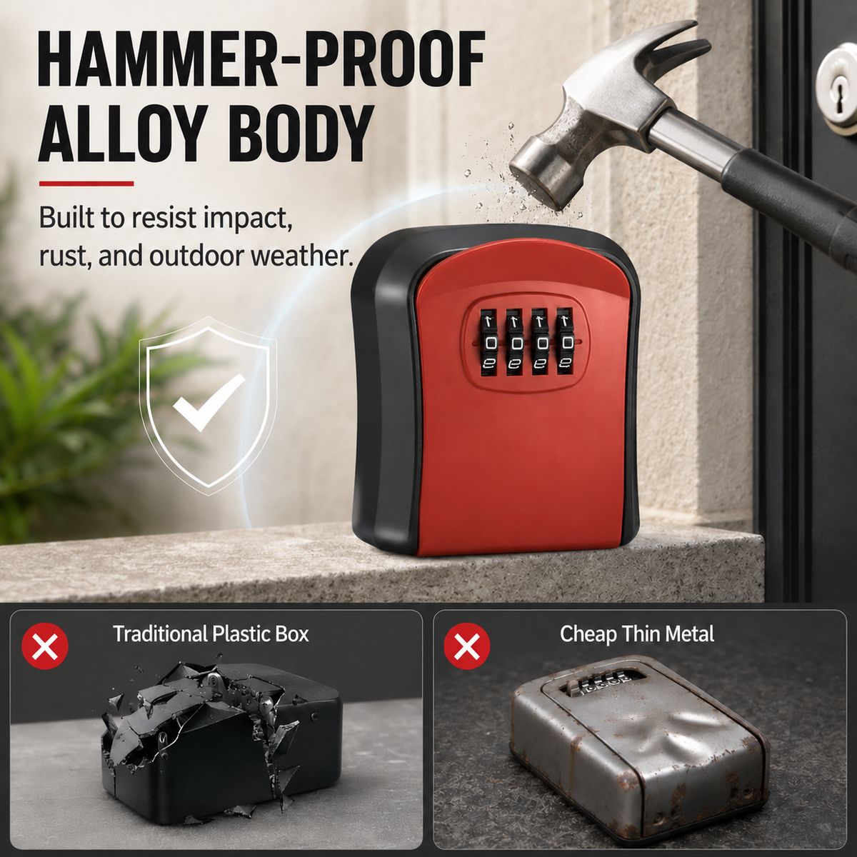 Heavy-Duty Portable Key Lock Box & Weatherproof Storage Safe 🛡️