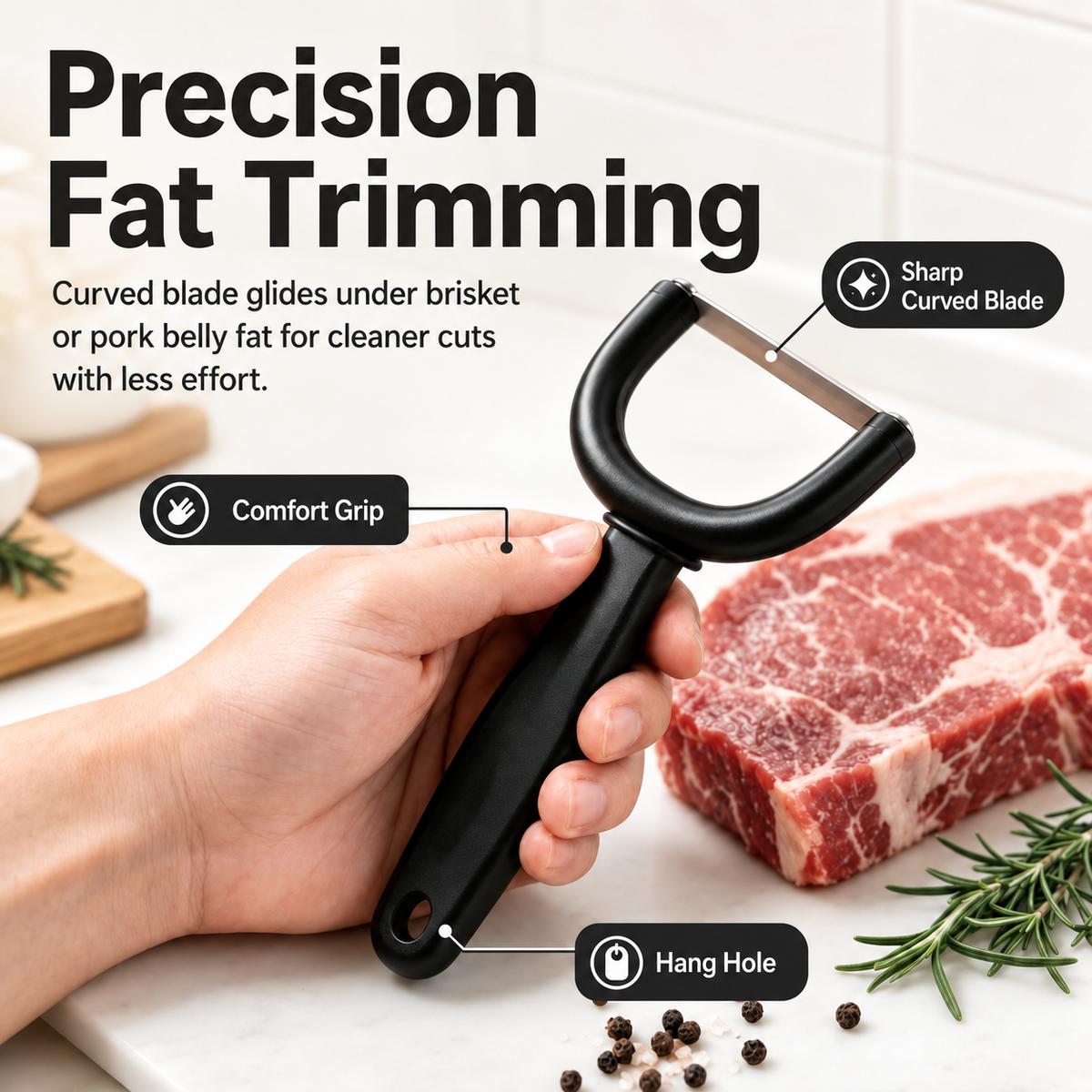 🥩✨Handheld Meat & Fat Trimming Tool for Brisket and Pork