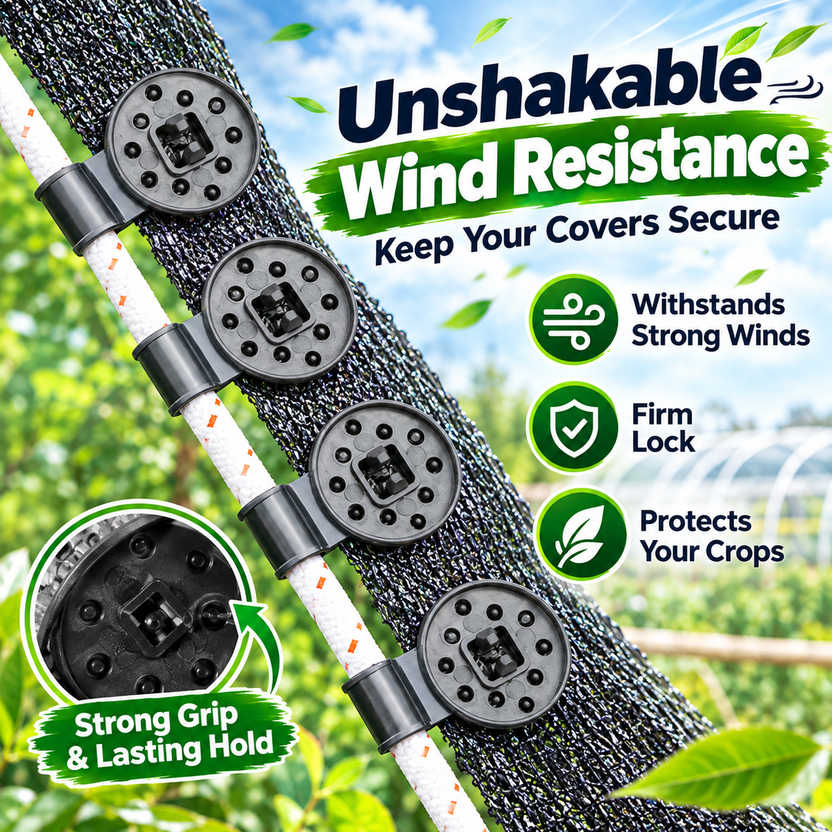 Heavy-Duty Shade Net & Greenhouse Film Fixing Clips 🛡️