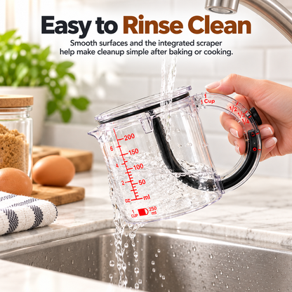 🥣 Adjustable Measuring Cup with Built-In Scraper – 1 Cup / 250 mL
