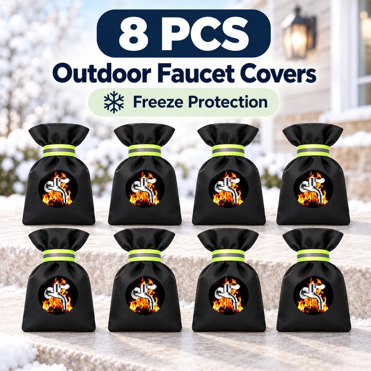 ❄️ Winter Outdoor Faucet Covers – Insulated Freeze Protection 🛡️