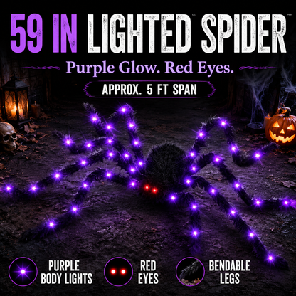 🕷️ Giant Light-Up Halloween Spider Web Set