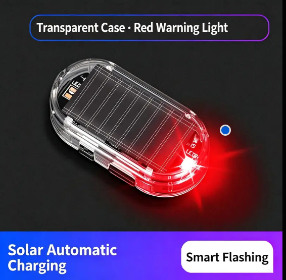 Solar-Powered Anti-Theft Car Alarm & Warning LED Light 🚨