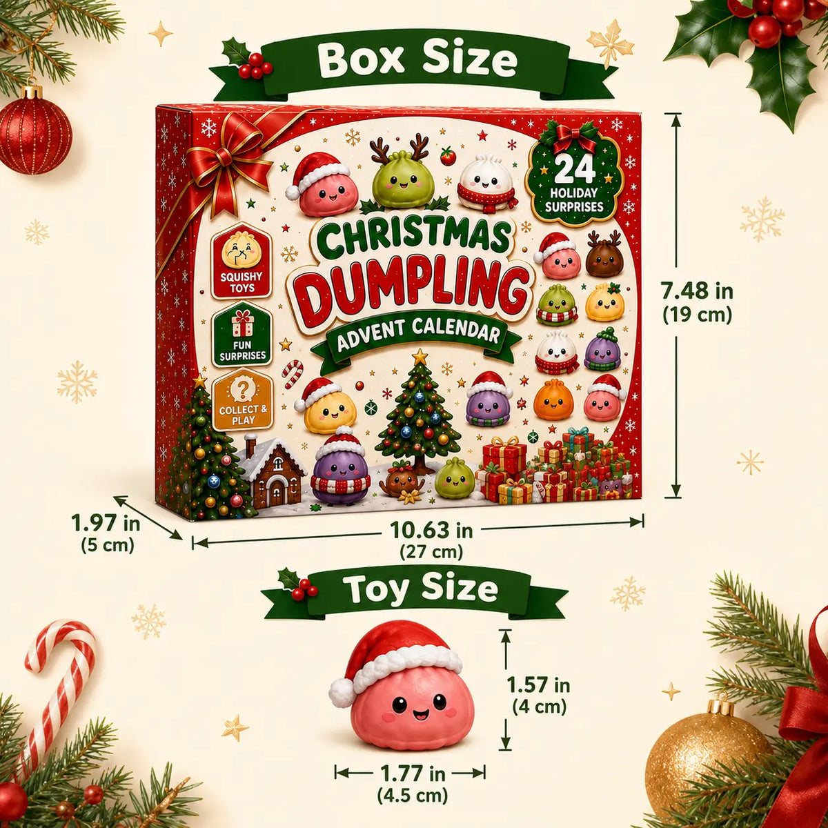 🎅 Cute Christmas Advent Calendar: 24 Days of Squishy Dumplings 🥟