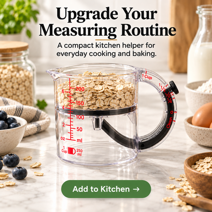 🥣 Adjustable Measuring Cup with Built-In Scraper – 1 Cup / 250 mL