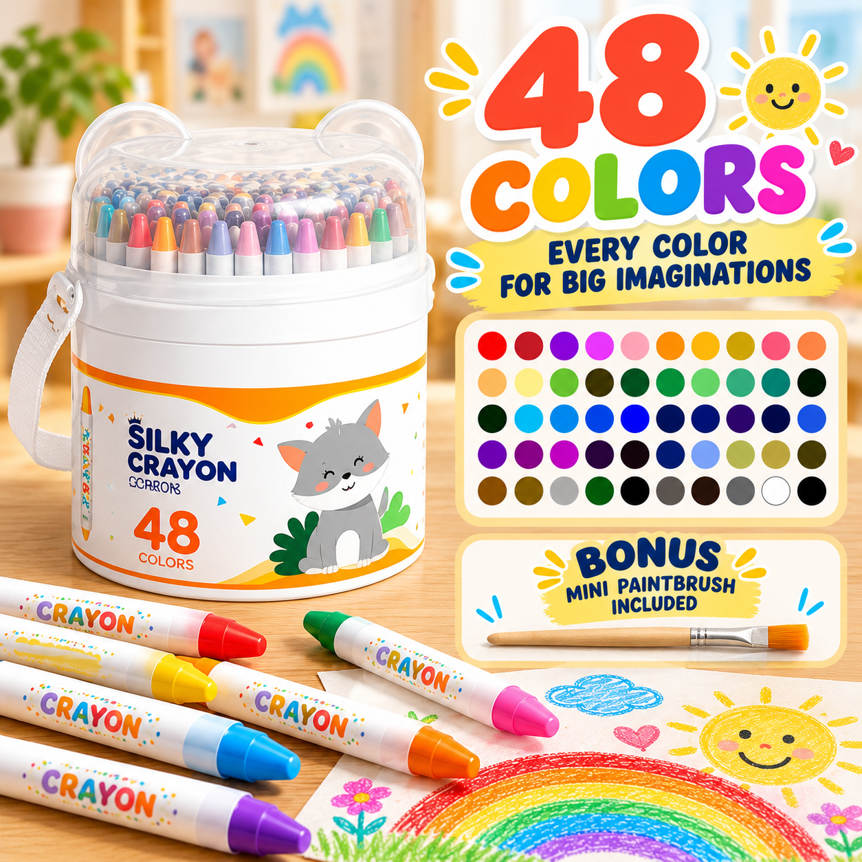 🖍️ 48 Colors – Full Rainbow Set