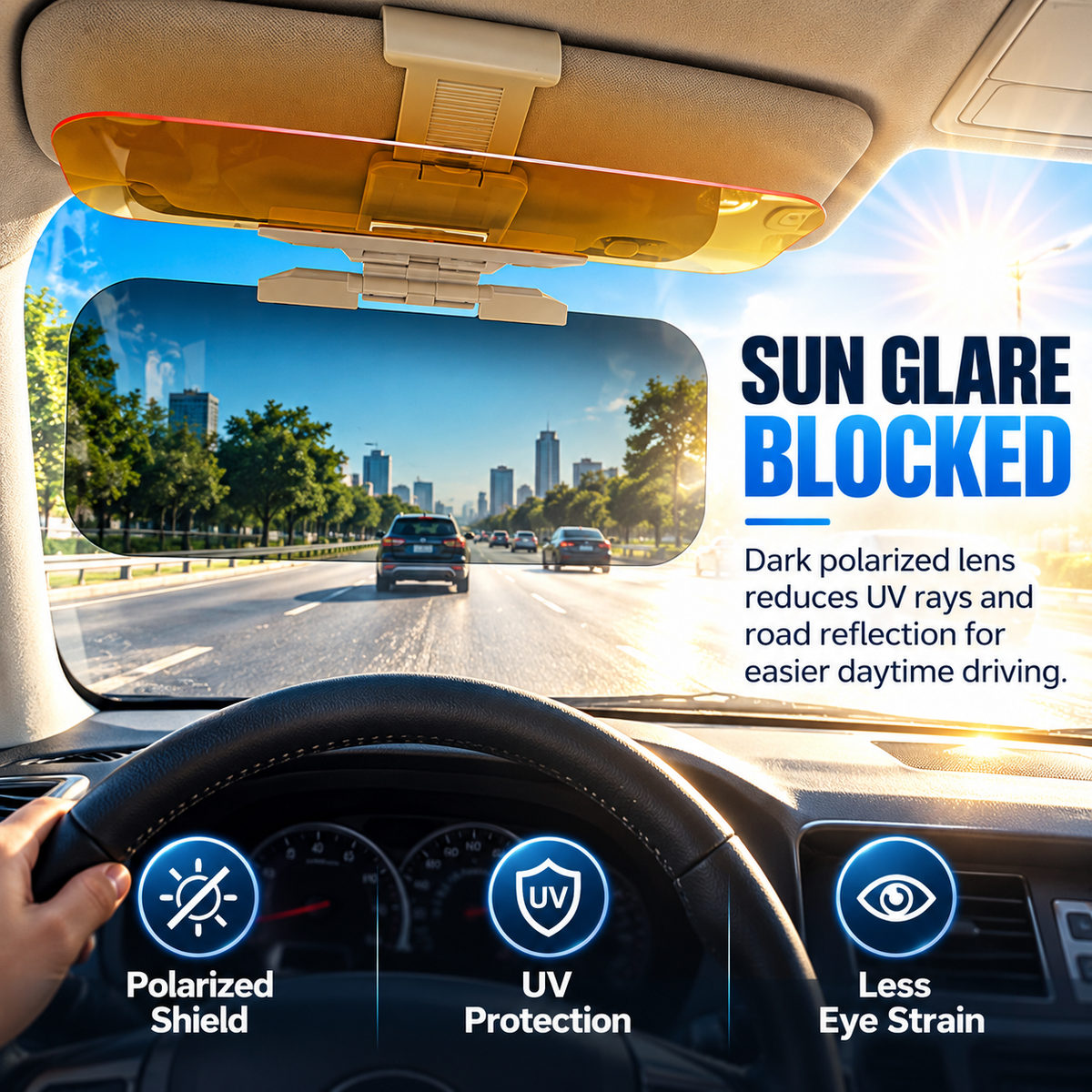 🕶️ Universal 2-in-1 Anti-Glare Car Sun Visor