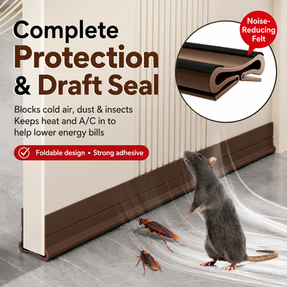 🛡️ Self-Adhesive Door Bottom Seal - Soundproof & Anti-Bug Draft Blocker