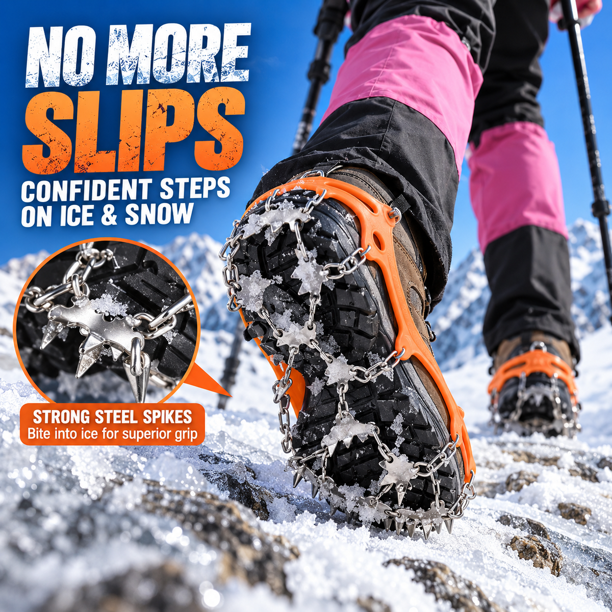 Anti-Slip Snow Shoe Chains for Ice and Hiking 🏔️